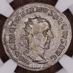 Emperor Trajan Decius Ancient Roman Empire Silver Antoninianus Coin NGC XF
