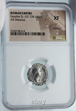 FAUSTINA I Senior LIFETIME ISSUE Silver Roman Coin PEACOCK THRONE NGC i85410