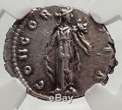 FAUSTINA II Junior Marcus Aurelius Wife Ancient Silver Roman Coin NGC i62481