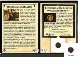 Fall of Rome 4 Ancient Coins + Gladiator Roman Coin of Emperor Constantius II