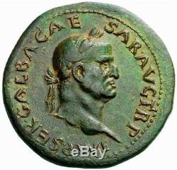 GALBA 68AD Sestertius NGC Certified XF Rare Authentic Ancient Roman Coin i60510
