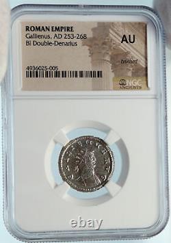 GALLIENUS Authentic Ancient 266AD Antioch Roman Coin w LAETITIA NGC i83589