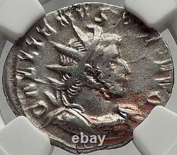 GALLIENUS with SPEAR & Standard 258AD COLOGNE Ancient Silver Roman Coin i61983