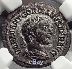 GORDIAN I AFRICANUS 238AD NGC Certified Ch AU Ancient Silver Roman Coin i58298
