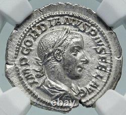 GORDIAN III Authentic Ancient 240AD Rome Silver Roman Coin APOLLO NGC i86399