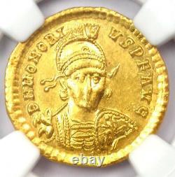 Gold Honorius AV Solidus Gold Roman Coin 393-423 AD Certified NGC AU