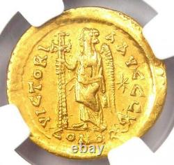 Gold Leo I AV Solidus Gold Roman Coin 457-474 AD. Certified NGC Choice XF (EF)