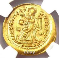Gold Roman Theodosius II AV Solidus Gold Coin 402-450 AD Certified NGC AU
