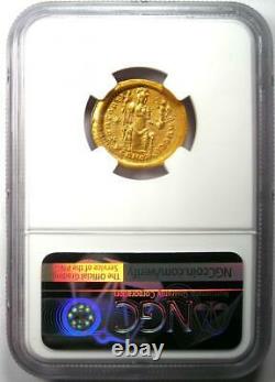 Gold Roman Theodosius II AV Solidus Gold Coin 402 AD NGC Choice XF (EF)