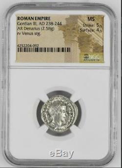 Gordian III, AD 238-244 ROMAN EMPIRE AR Denarius 1 Authenticated Roman Coin