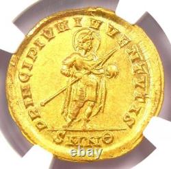 Gratian Gold AV Solidus Gold Roman Coin 367-383 AD Certified NGC MS (UNC)