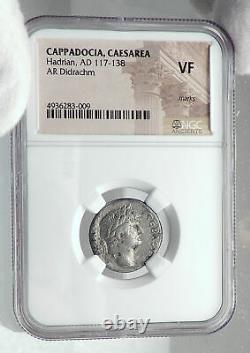 HADRIAN Ancient Silver Didrachm Caearea Cappadocia Roman Coin CLUB NGC i81358