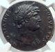Hadrian Authentic Ancient 124ad Rome Sestertius Roman Coin Virtus Ngc I82363