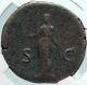 Hadrian Authentic Ancient 134ad Rome Sestertius Huge Roman Coin Diana Ngc I81879