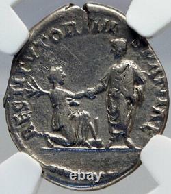 HADRIAN RESTITVOR of SPAIN HISPANIA 134AD Silver Roman Coin Rabbit NGC i82615