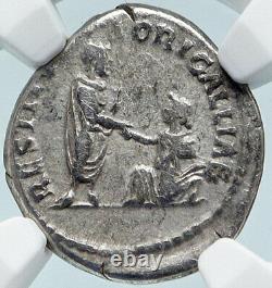 HADRIAN Raises GALLIA Travel Series 134AD Ancient Silver Roman Coin NGC i85495