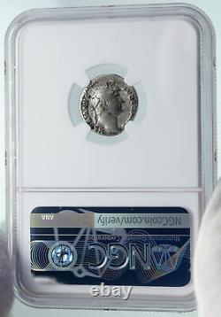 HADRIAN Travel Series RESTITVTORI HISPANIAE Rabbit Silver Roman Coin NGC i86405