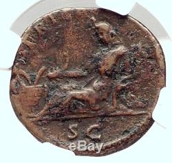HADRIAN Travels to AFRICA Authentic Ancient 134AD Rome Roman Coin NGC i72874