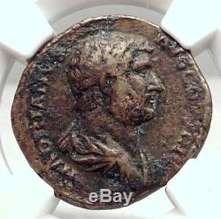 HADRIAN Travels to AFRICA Authentic Ancient 134AD Rome Roman Coin NGC i72874