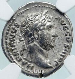 HADRIAN Travels to AFRICA Authentic Ancient 134AD Silver Roman Coin NGC i86954