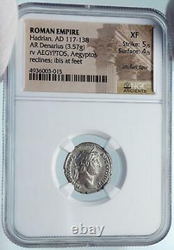 HADRIAN Travels to EGYPT Authentic Ancient Rome Silver Roman Coin NGC i84996