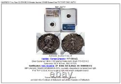 HADRIAN Very Rare QUINARIUS Genuine Ancient 119AD Roman Coin VICTORY NGC i82711