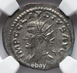 HERCULES & LEFT BUST, NGC MS Claudius II 268-270 AD Roman Empire Denarius Coin