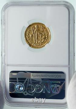 HONORIUS Authentic Ancient 395AD Gold Solidus Roman Coin of RAVENNA NGC i86550