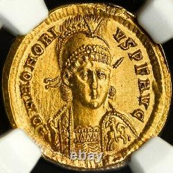 HONORIUS NGC MS ROMAN COINS AV SOLIDUS. Rv Constantinopolis std AD 393-423. A825