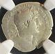 Hadrian 117-138 Ad, Roman Empire Ar Silver Denarius Coin, 12 Caesars, Ngc Fine F