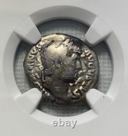Hadrian, AD 117-138 Roman Empire AR Denarius Coin Graded NGC VG Strike 5/5