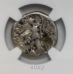 Hadrian, AD 117-138 Roman Empire AR Denarius Coin NGC Graded Fine Strike 5/5