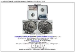 JULIA DOMNA Authentic 196AD Rome Ancient Silver Roman Coin FELICITAS NGC i82588
