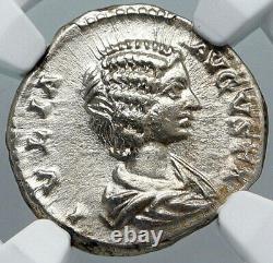 JULIA DOMNA Authentic Ancient 196AD OLD Silver Roman Coin PUDICITIA NGC i88822