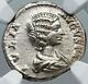 Julia Domna Authentic Ancient 196ad Old Silver Roman Coin Pudicitia Ngc I88822