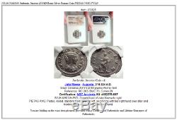 JULIA MAESA Authentic Ancient 218AD Rome Silver Roman Coin PIETAS NGC i73325