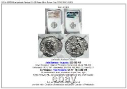 JULIA MAMAEA Authentic Ancient 231AD Rome Silver Roman Coin JUNO NGC i81404