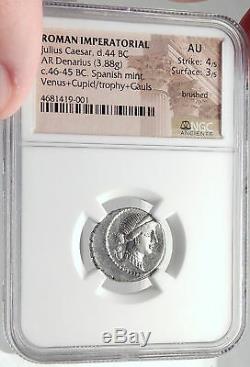 JULIUS CAESAR 46BC VERCIGETORIX Win Venus NGC Certified Silver Roman Coin i70005