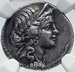 JULIUS CAESAR 48BC Ancient Silver Roman Coin VENUS TROY Rome HERO NGC i81522