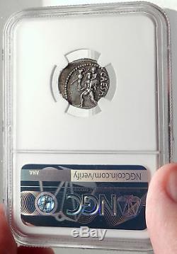 JULIUS CAESAR 48BC Authentic Ancient Silver Roman Coin VENUS Certified NGC Ch XF
