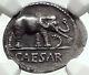 Julius Caesar 49bc Elephant Serpent Genuine Ancient Silver Roman Coin Ngc Ch Xf