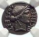 Julius Caesar Authentic 46bc Ancient Silver Roman Coin Thapsus Battle Ngc I71710