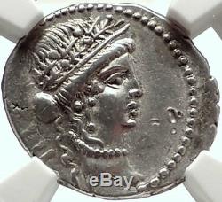 JULIUS CAESAR vs Vercingetorix TROPHY Ancient Silver 48BC Roman Coin NGC i68286
