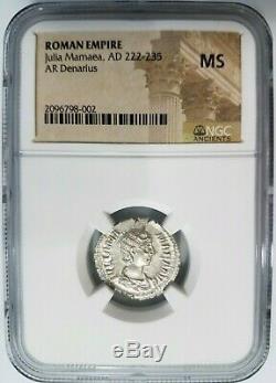 Julia Mamaea Roman Empire NGC MS AD 222-235 AR Denarius Silver Ancient Coin
