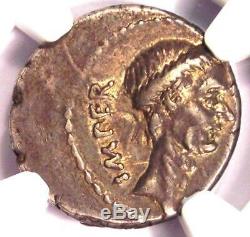 Julius Caesar AR Denarius Coin 44 BC (M Mettius, Venus, Victory) NGC Choice XF
