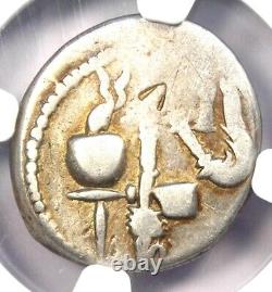 Julius Caesar AR Denarius Silver Elephant Roman Coin 49 BC Certified NGC Fine