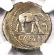 Julius Caesar Ar Denarius Silver Elephant Roman Coin 49 Bc Certified Ngc Vf