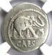 Julius Caesar Ar Denarius Silver Elephant Roman Coin 49 Bc Ngc Choice Fine