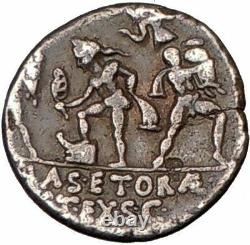 Julius Caesar Enemy Pompey the Great son Sextus NGC VF Silver Roman Coin i57690