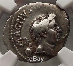Julius Caesar Enemy Pompey the Great son Sextus NGC VF Silver Roman Coin i57693